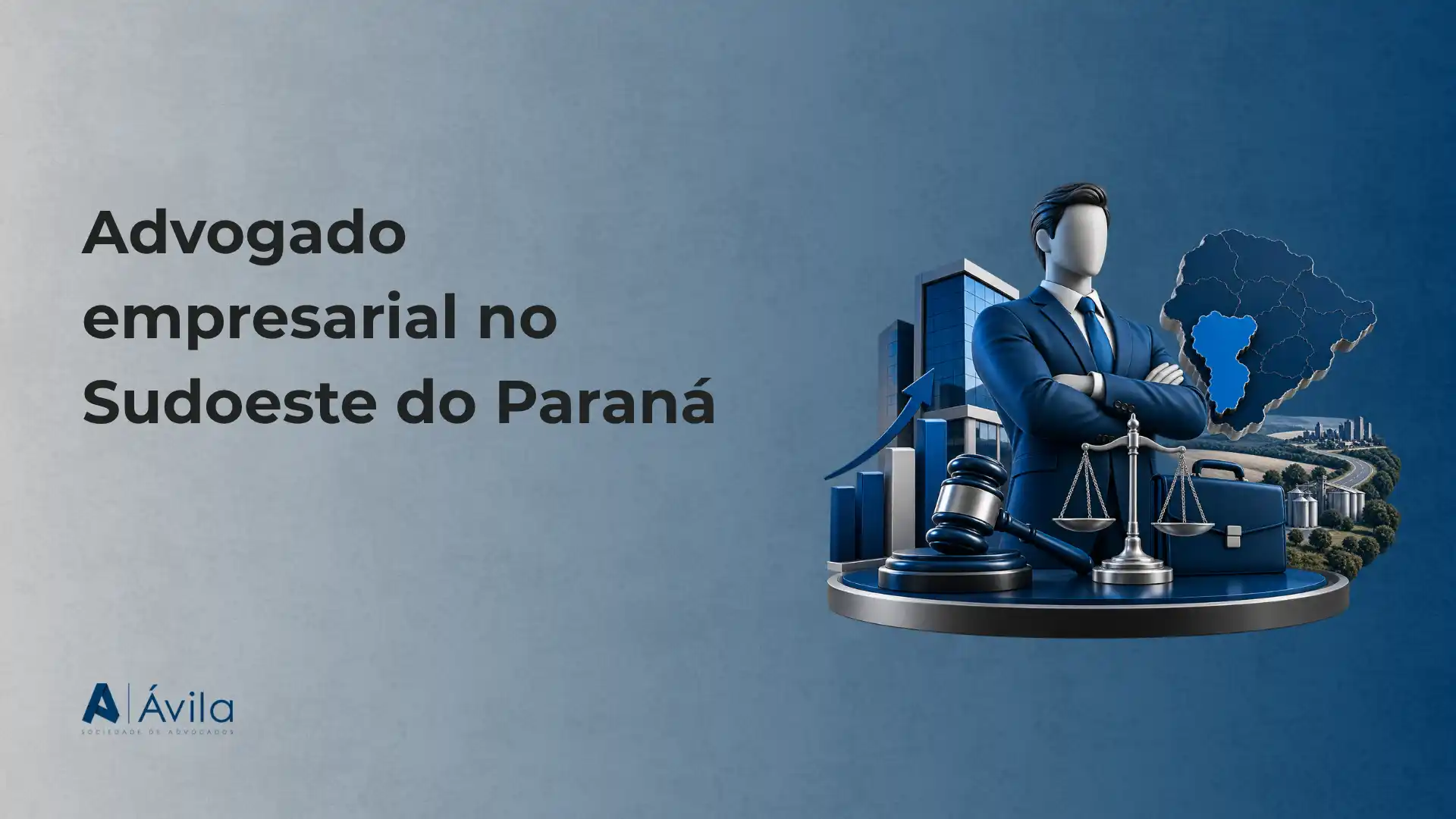 Imagem de destaque com o texto “Holding rural no Paraná: estrutura e sucessão”, ao lado de um cenário ilustrado de fazenda, com produtor rural observando gado e máquinas agrícolas sobre um globo do estado do Paraná.